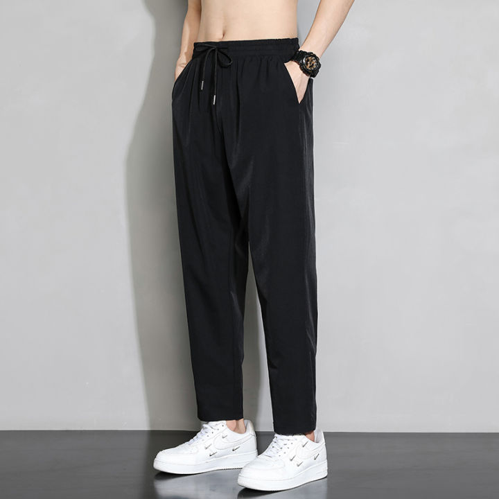Becoolman%20-4%20colors%20men's%20ice%20fiber%20sports%20pants%20light%20and%20breathable%20elastic%20waist%20casual%20sports%20straight%20pants%20feet%20compression%20pants%20-%20Image%205