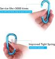 4PCS Black Carabiner Caribeaner Clip Aluminum D Ring Shape Carabeaner with 4PCS Keyring Keychain Hook. 