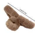 Large Women Fluffy Hair Claw Solid Color Faux Rabbit Fur Shark Clip Soft Warm Barrette Elegant Winter Hair Accessories. 