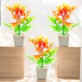Pack of 3 Mini Plant Artificial Decoration Piece with pot Best for home & Office Decoration purpose. 