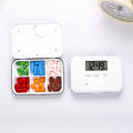Portable Smart Pill Box Timed Reminders 4/6 Compartments Pill Organizer Electronic Reminder Pill Case with Timer 5-Group Alarm. 
