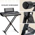 Adjustable Keyboard Stand Double Braced X Style Digital Piano Stand with Locking Straps for 61 76 88 Keys. 