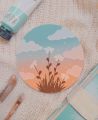 round canvas painting cute painting for wall decor. 