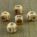 Wooden Dice 5pcs Round Corner D6 D10 Wood Dice for Flying Chess Props Table Board Role Playing Game.