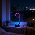 1PC Modern Curved LED Desk Lamp, 16 Million Colors Ambient Light for Gaming, Bedroom, Living Room Deco. 