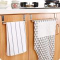 1pcs/kitchen stainless steel single pole towel rack cabinet door back rag hanger bathroom punch-free towel rod hanger. 