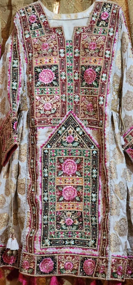 Bridal Balochi dress fully hand embroidered three piece pure