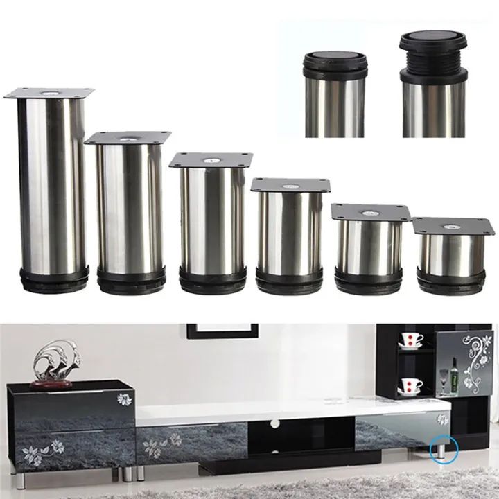 Adjustable Stainless Steel Furniture Legs - 2” to 8” | Heavy Duty ...