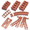 MOC City Train Tracks Building Blocks Soft Brown Straight Curved Rails Changeable Railway Accessories Kids DIY Block Train Toys. 