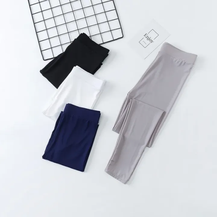 Nylon%20Ice%20Silk%20Leggings%20Women%20High%20Waist%20Big%20Size%20Tights%20Elastic%20Slim%20Outside%20Wearing%20Pants%20Summer%20Thin%20Style%20Leggings%20-%20Image%203