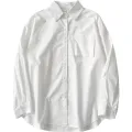 Black White Casual Shirt Women JK Preppy Style Long Sleeve School Shirts Girl Harajuku Loose Turn Down Collar Button Up Blouses. 