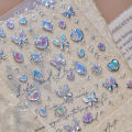 Elegant Gold Scepter 5D Nail Art Stickers Gorgeous Gemstone Luxury Courtly Pattern Necklace Frame Self Adhesive Manicure Decals. 
