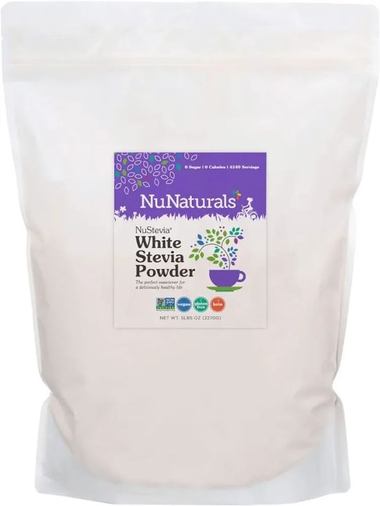 2/3

NuNaturals White Stevia Powder, Plant-Based Sugar Substitute, Zero Calorie Sweetener, 500gram