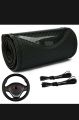 Universal Leather Steering Wheel Cover Carbon Fiber Pattern Fashion Sport Hand Stiches Soft Anti-Slip. 
