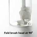 Foldable Long Handle Bottle Cleaning Brush 360° Rotating Soft Bristles for Glass, Milk, Tea & Wine Bottles, Deep Cleaning Cup Scrubber, Reusable Kitchen Sink Tools, Flexible Bendable Brush for Water Bottles, Tumblers, Mugs, Jugs & Glassware. 