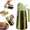 470ML/16oz Light-Blocking Dark Oil Sprayer for Cooking 2 in 1 Olive Oil Dispenser Bottle for Kitchen Dark Green Glass Oil Bottle. 
