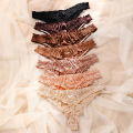 1Pcs/7Pcs Hot Sale Ladies Frill Trim Satin Ice Silk Seamless No Show Underwear Invisible Briefs Tanga Bragas Women's Panties.