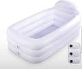White Durable Portable Inflatable bathtub with Large Backrest freestanding inflatable pool bath spa. 