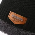 Men's Windproof Hat Outdoor Travel Leisure Winter Scarf Gloves Three-Piece Neck One Plus Cashmere Warm Winter Knitted Hat. 
