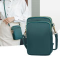 Multi-purpose waterproof wear-resistant large capacity crossbody bag women's multi-layer zipper neck shoulder mobile phone bag. 