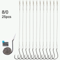 25pcs Saltwater Circle Hooks with Steel Wire Leader 10/0-1/0 Steel Circle Hook Rigs Circle Fishing Hooks Rig for Catfish Bass. 