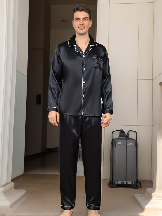 New%20Men%20Pajama%20Sets%20Sleepwear%20For%20Man%20Shirt%20Silk%20Long%20Sleeve%20Pyjama%20Male%20Sleeping%20Satin%20Home%20Night%20Wear%20Plus%20Size%20Loungewear%20-%20Image%203