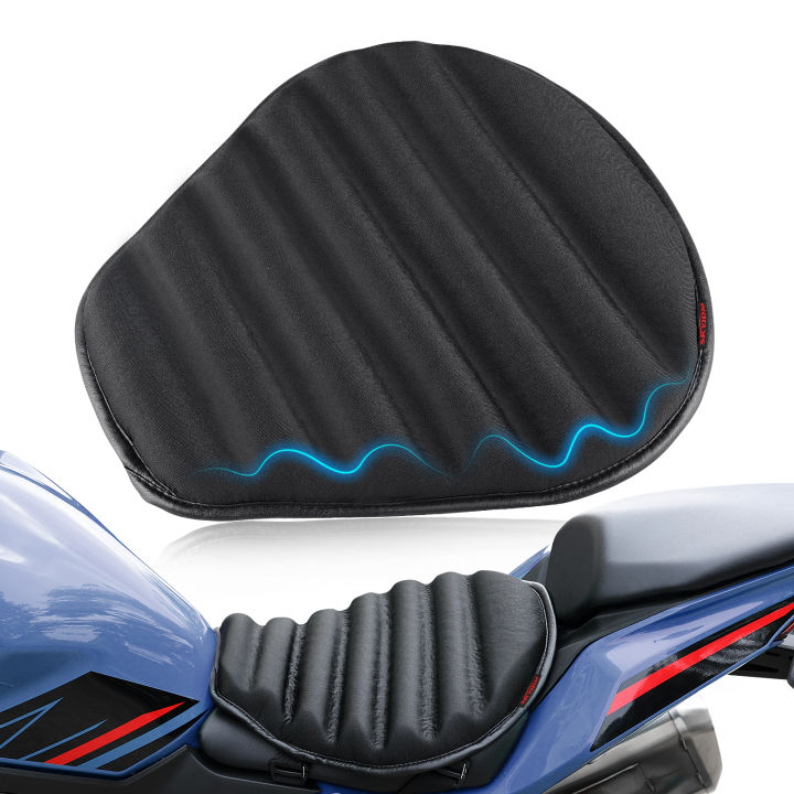 Wavy Motorcycle Seat Cushion arge 3D Honeycomb Structure Pressure Relief & Breathable Motorcycle TPE Gel Seat Pad for Long Rides