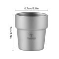 Camping Cup 150ml Titanium Cup 99.6% Pure Titanium Double-Wall Coffee/Liquor Cup Lightweight Outdoor Camping Picnic Cup. 