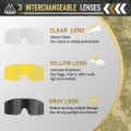 Vozapow Professional Shooting Goggles ANSI Z87.1 Safety Anti Fog Airsoft Tactical Glasses Motorcycle Mountaineering Sunglasses.