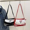 Korean Hundred Lace Bowknot Shoulder Bag Cute Ladies Armpit Bag Polka Dot Cherry Print Girls Crossbody Bag 2025 New. 