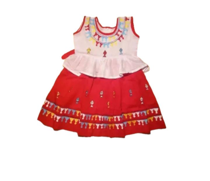 Handmade & Hand painted beautiful baby girls dress for 1-5 years babies