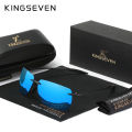 KINGSEVEN Brand New Rimless Sunglasses Polarized UV400 Men Driving Ultralight Rectangle Frameless Glasses Women Fishing Eyewear.