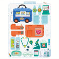 Children Pretend Simulation Plastic Educational Toys Bus Sets Doctor Kit，5 in 1 Doctor Play Kit for Kids Age 3+ Boys Girls. 