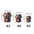 Skull Wooden Jigsaw Puzzles Art, Unique Animal Shaped Pieces Stress Relieve Toys, DIY Leisure Game for Family, Home Decor. 