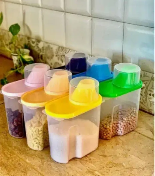 6Pcs%201kg%20Kitchen%20Dispenser%20with%20Lid%20Plastic%20Rice%20Container%20Food%20Storage%20Jar%20Cans%20for%20Kitchen%20Grain%20Dried%20Fruit%20Snacks%20-%20Image%205