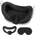 Face Cushion Cover for Quest 3 Face Pad with Lens Covers Protectors Washable VR Silicone Covers for Meta Quest 3 Accessories.