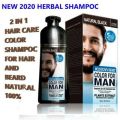 Mokeru 200ml Natural Ginger Shampoo Mens Beard Black Dye Shampoo Hair Coloring Black Shampoo For Men Covering White Gray Hair. 