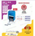 SHINY S-303B MINI stamp 4-IN-1 with Mfg date , expiry date , Paid , Received interchangeable rubbers  Self-Inking Rubber Date Stamp. 
