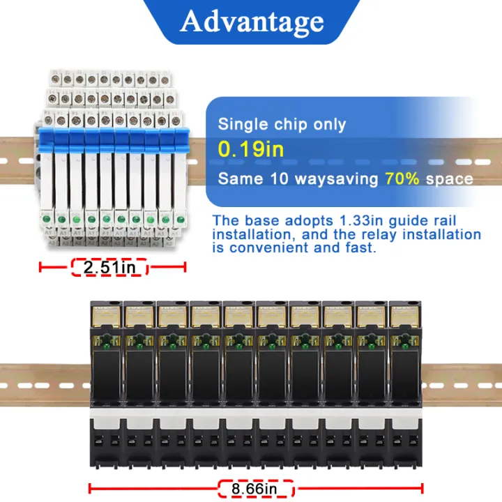 1PCS%20Relay%205V%2012V%2024V%20DIN%20Rail%20Slim%20Relay%20Module%20HF41F%206A%20250VAC%2030VDC%20Industrial%20Interface%20Relay%20With%20LED%2041F-5/12/24-ZS%20-%20Image%207
