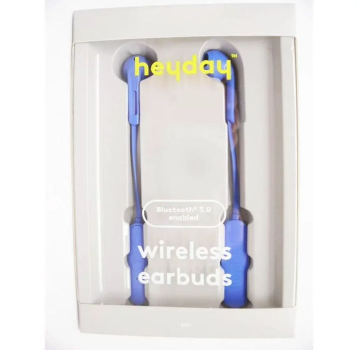 Original Heyday Wireless Bluetooth 5.0 Enabled Earbuds High Quality and High Bass - Bright Blue - 1 Pair (Fresh Lot) Original Pics