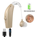 Noise Reduction Sound Amplifier BTE Hearing Aid Single Piece Rechargeable For Deafness. 