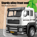 Children's alloy engineering vehicle set, boy inertial mixer truck, oil tanker, baby water pump truck, dump truck model. 