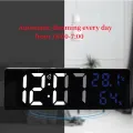 9 Inch Large Digital Wall Clock Temperature Humidity Night Mode Snooze 12/24H USB Plug-in Version Electronic LED Alarm Clock. 