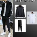 Set of 3 pcs [Pullover  Jacket,Tshirt & Trouser] |Summer| For Men. 