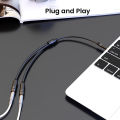 Headphone Splitter 0.3m 1ft 3.5mm 2 Female to 1 Male Mic and Audio Y Splitter TRRS Headset Adapter Cable Stereo. 