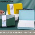 POTENTATE Watercolor Book Artist-grade Cotton A6 Rough-grained Watercolor Paper 300g Postcard Tin Box Travel Sketch Art Supplies. 