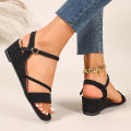 Summer Square Toe  Comfortable Non-slip Wedge Sandals Fashion New Open Toe Buckle Plus Size Casual Sandals for Women. 