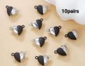 EXPRESS DEALS HUB 10 Pair Magnetic Clasps Heart Shaped Magnet Converter Jewelry Clasps Locking Clasps for DIY Bracelet Necklace Jewelry Making Silver gold black. 