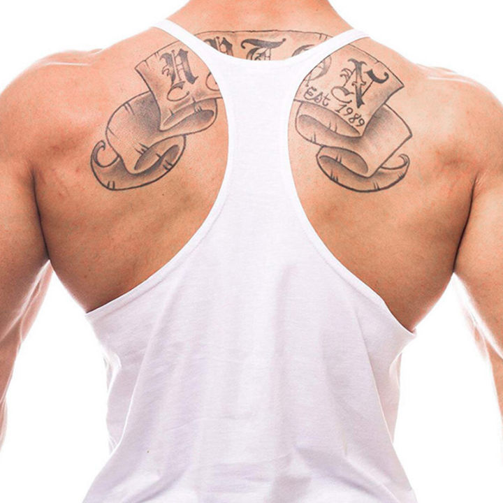 Men's%20Cotton%20Gym%20Stringer%20Tank%20Tops%20PUSH%20YOUR%20LIMITS%20Running%20Vests%20Y-Back%20Bodybuilding%20Sleeveless%20Shirt%20Muscle%20Fitness%20Singlets%20-%20Image%203