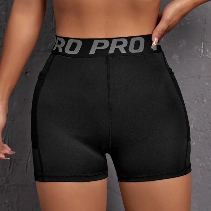 Women%20Seamed%20with%20Pocket%20Three%20Point%20Pants%20Yoga%20Shorts%20High%20Waist%20Letter%20Elastic%20Butt%20Lift%20Leggings%20Gym%20Trainning%20Slim%20Leggings%20-%20Image%203